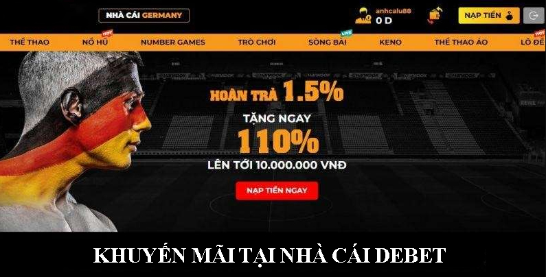Đánh Giá Debet - Ưu Nhược Điểm Của Nhà Cái Debet 3 Debet nằm trong top những nhà cái tung ra nhiều khuyến mãi nhất trong 1 năm