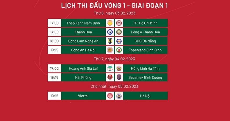 Lịch Thi Đấu Bóng Đá Hôm Nay | Lịch Thi Đấu Bóng Đá Ngày Mai 8 lịch thi đấu vleague
